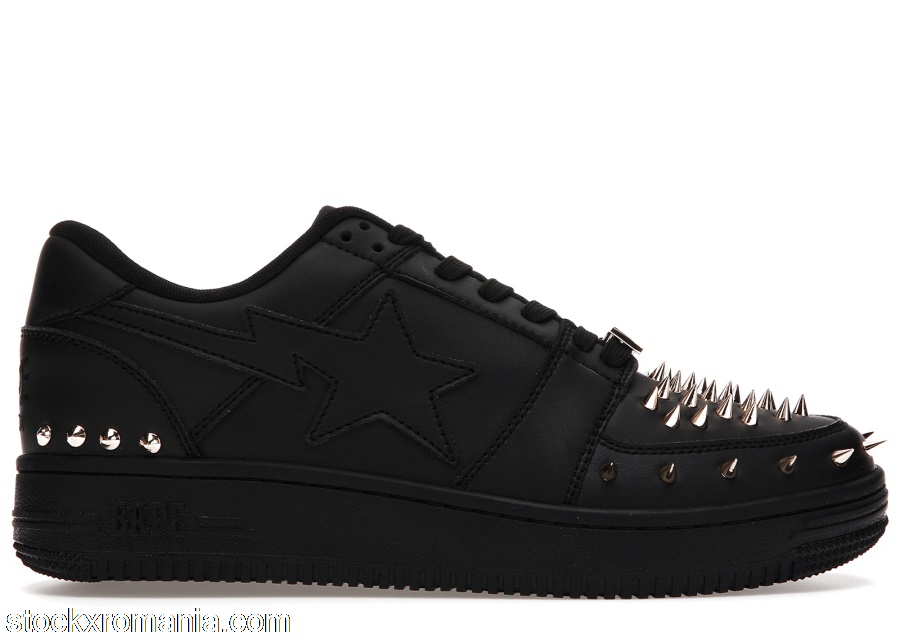A Bathing Ape Bape Sta Low Black Gold Studded