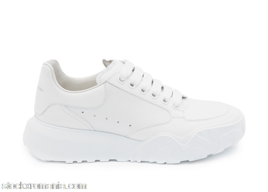 Alexander McQueen Court Trainers White Leather (W)633915WIA989000