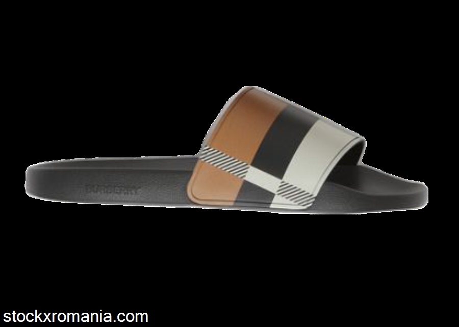 Burberry Embossed Logo Slides Camel Check80436721