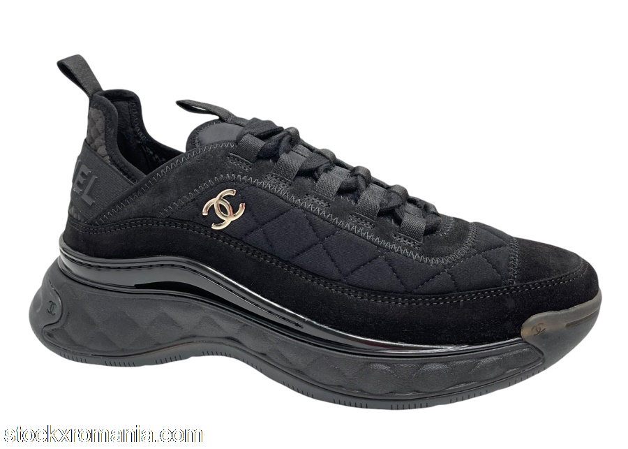 Chanel Low Top Trainer Black SuedeG38501 Y55619 K3542